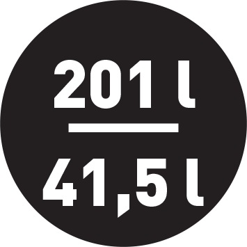 Pojemność lodówki/zamrażarki 201/41,5 l